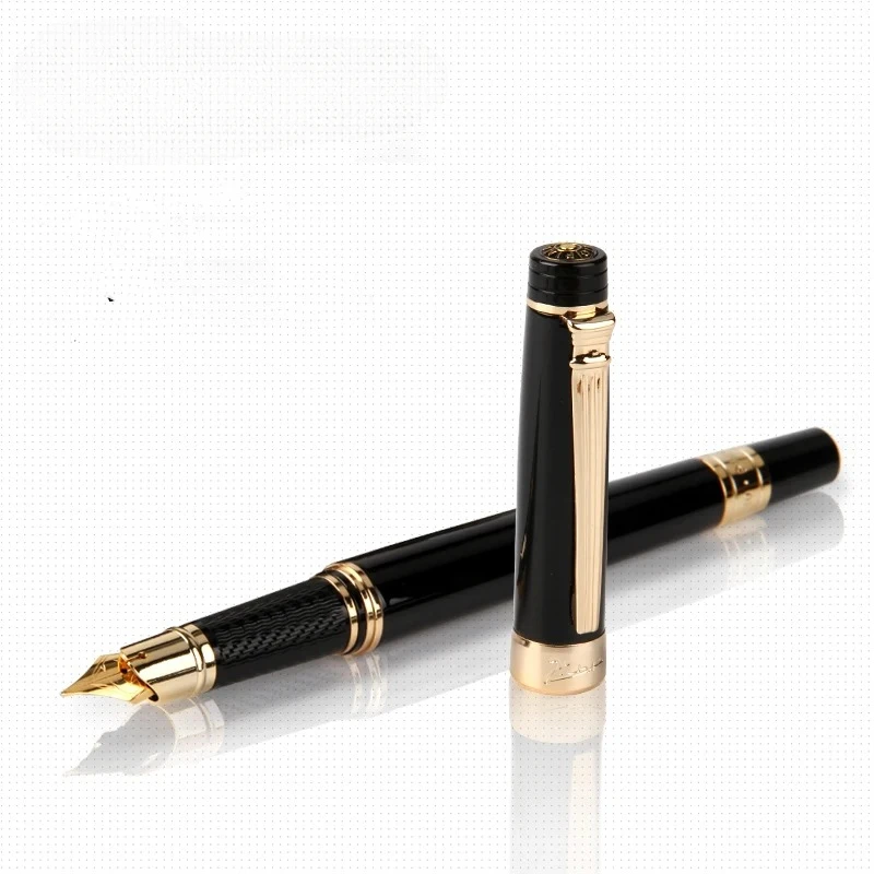 Pimio 917 Metal Fountain Pen F Nib Retractable Extra Fine Nib 0.5mm Matte Black Luxury MB Ink Pen Converter for Writing Gift