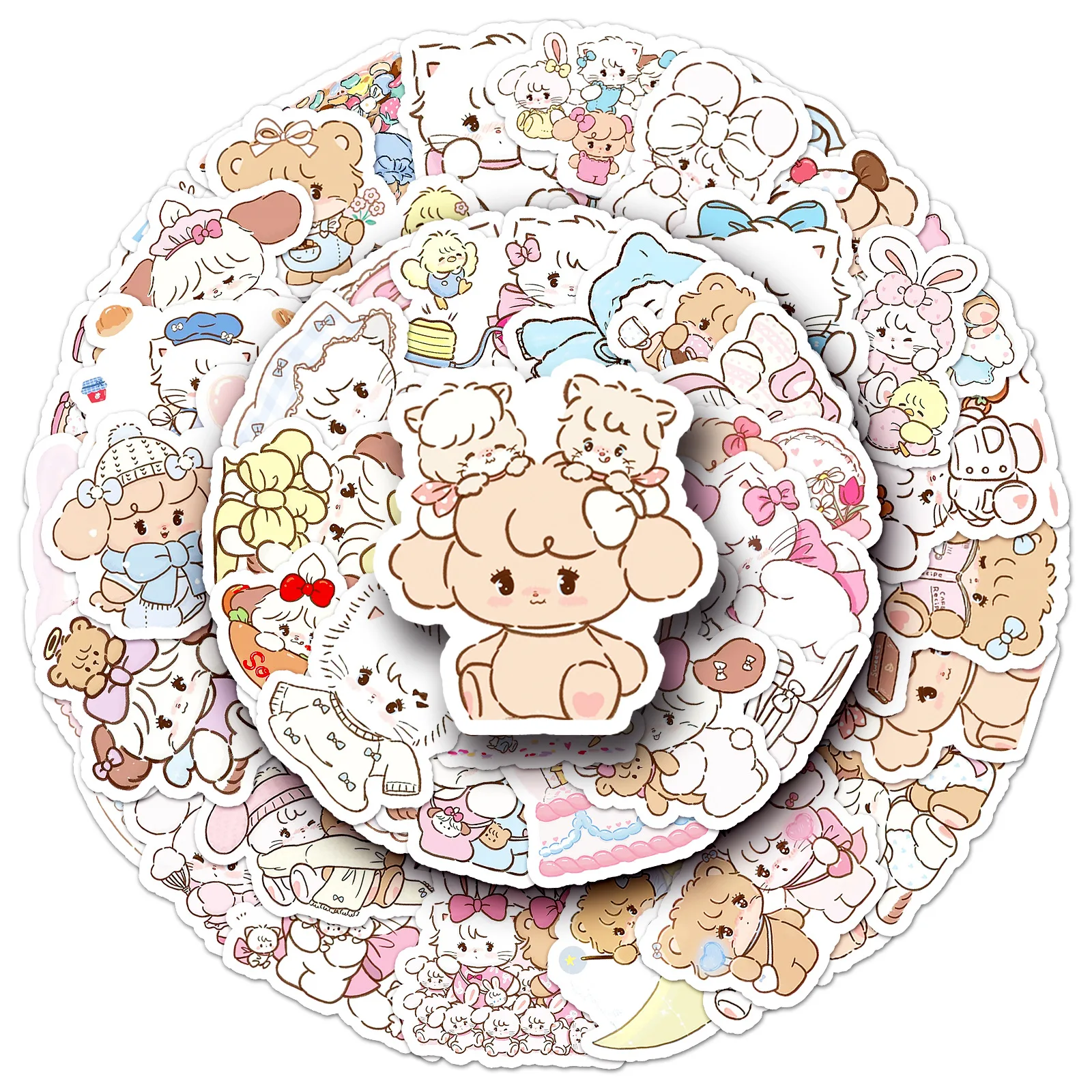 10/30/56PCS Kawaii Mikko Sticker Cartoon Cute Fun Cat Graffiti Decal Toy for Guitar Scrapbook Waterproof Sticker Kids Gift