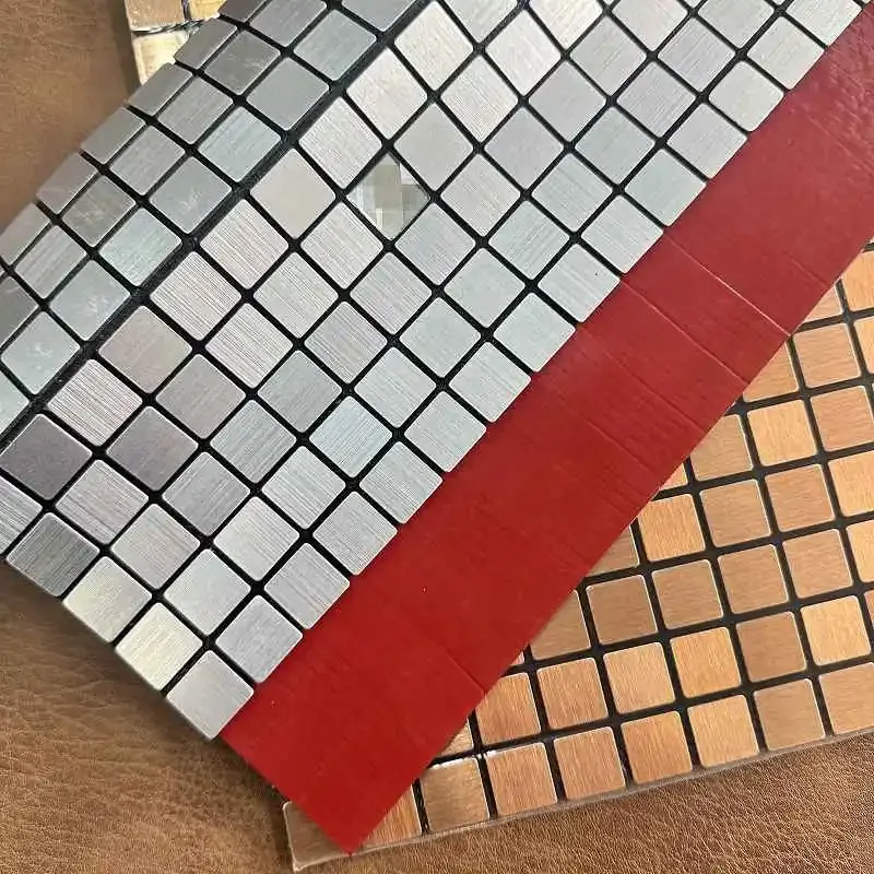 

Mosaic Metal Aluminum Plastic Panel Wall Sticker Self-adhesive square Abstract Waterproof Kitchen Bathroom Tiles Wall Decors 91