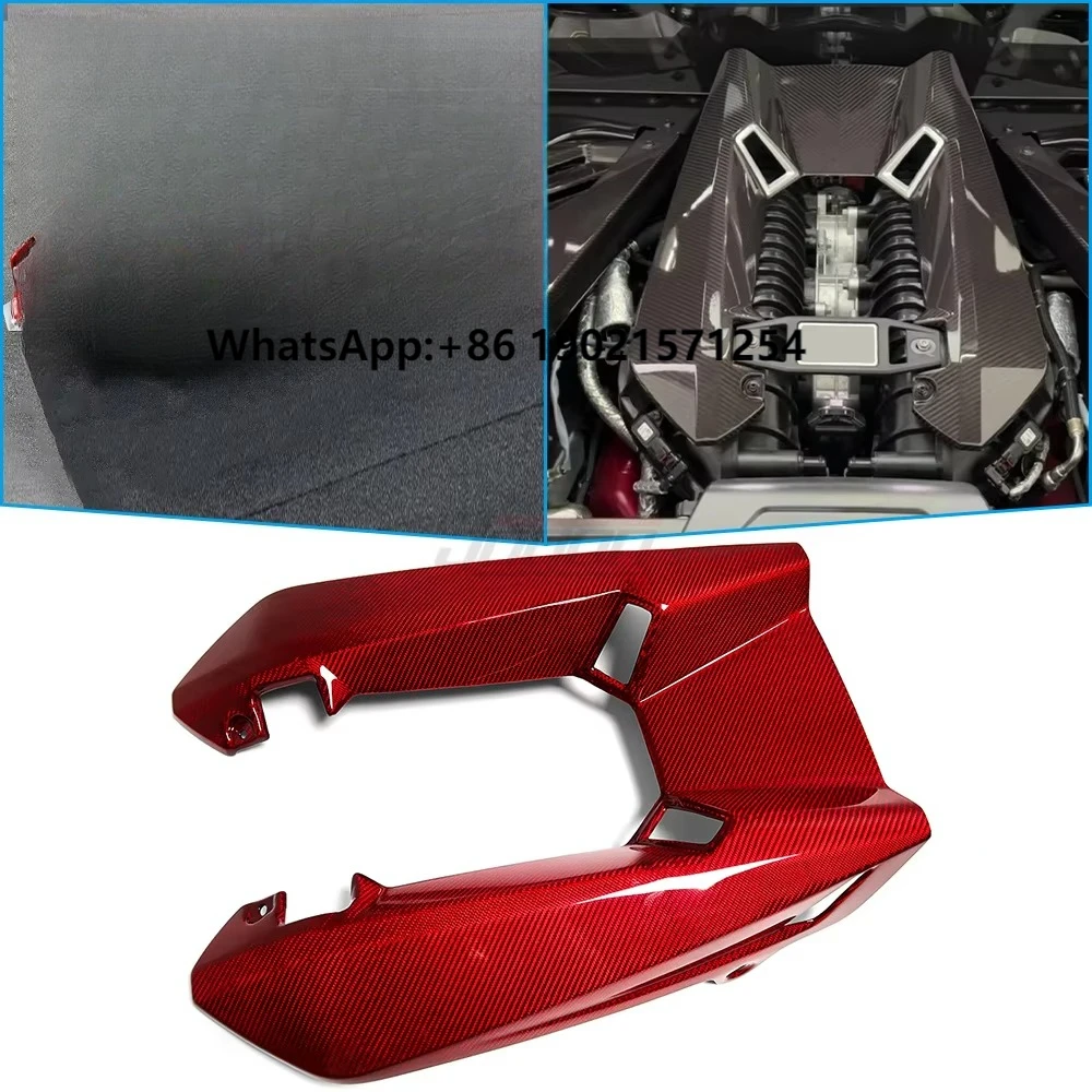 

Real Carbon Fiber Car Interior Accessories Front Engine Cover Decorative Trim for Chevrolet Corvette C8 Z06 2023
