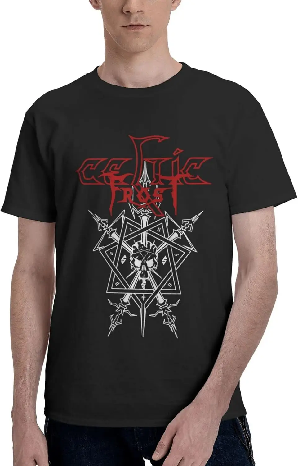 T Shirt Celtic Frost Logo Man's Fashion Sports Tops Summer Round Neck Short Sleeves Tee Black