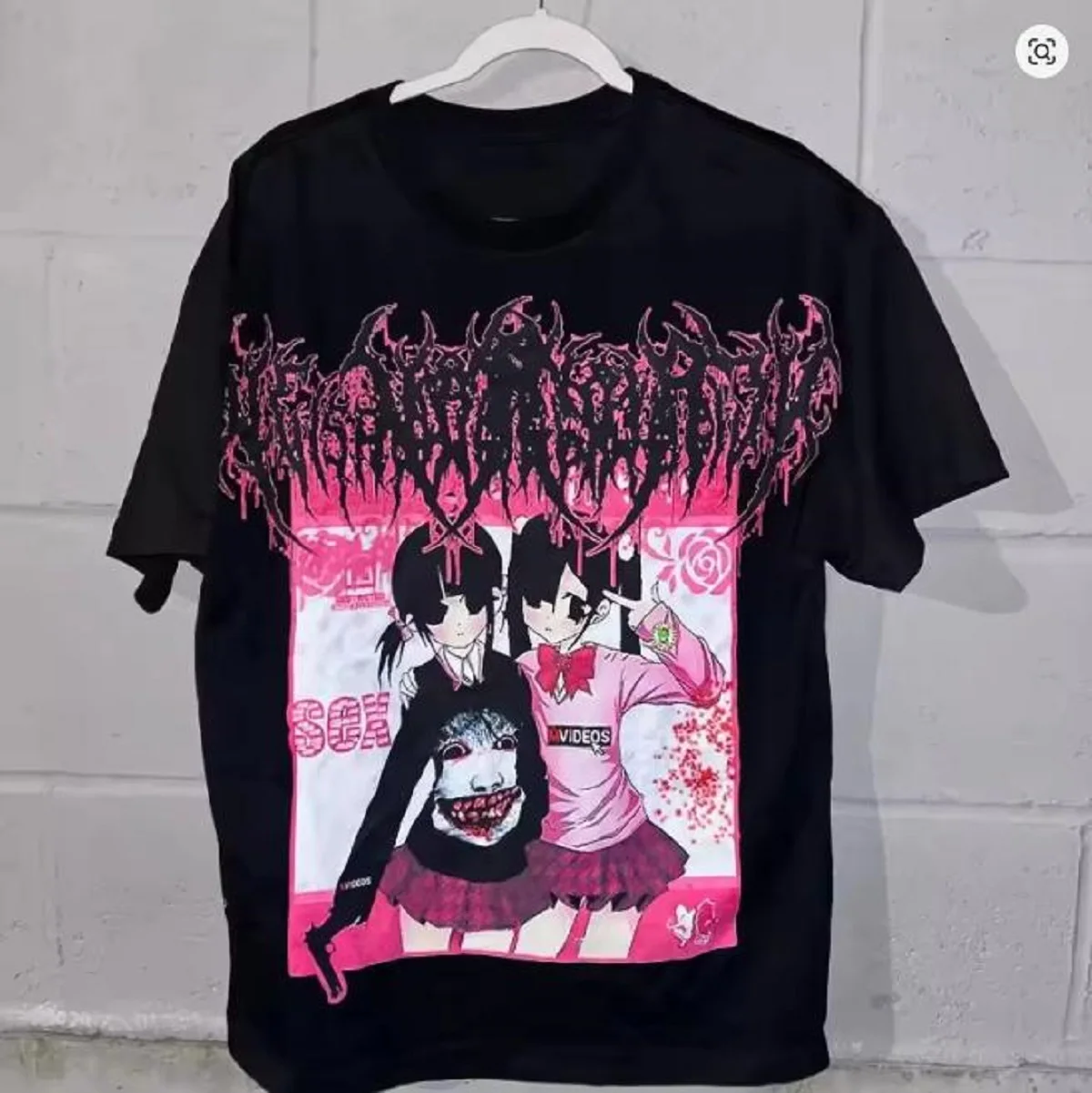 2025 Summer New Men's and Women's Gothic Style Short-sleeved Streetwear Y2k Top Retro Drolandmiller Print Graphic T-shirt
