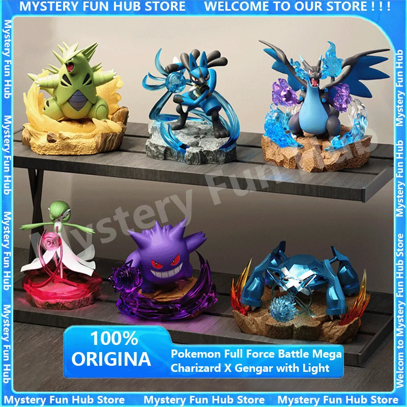 オリジナルポケモンアクションフィギュアフルフォースバトルデコレーションメガリザードン-x-ゲンガーライトフィギュアモデル誕生日おもちゃギフト