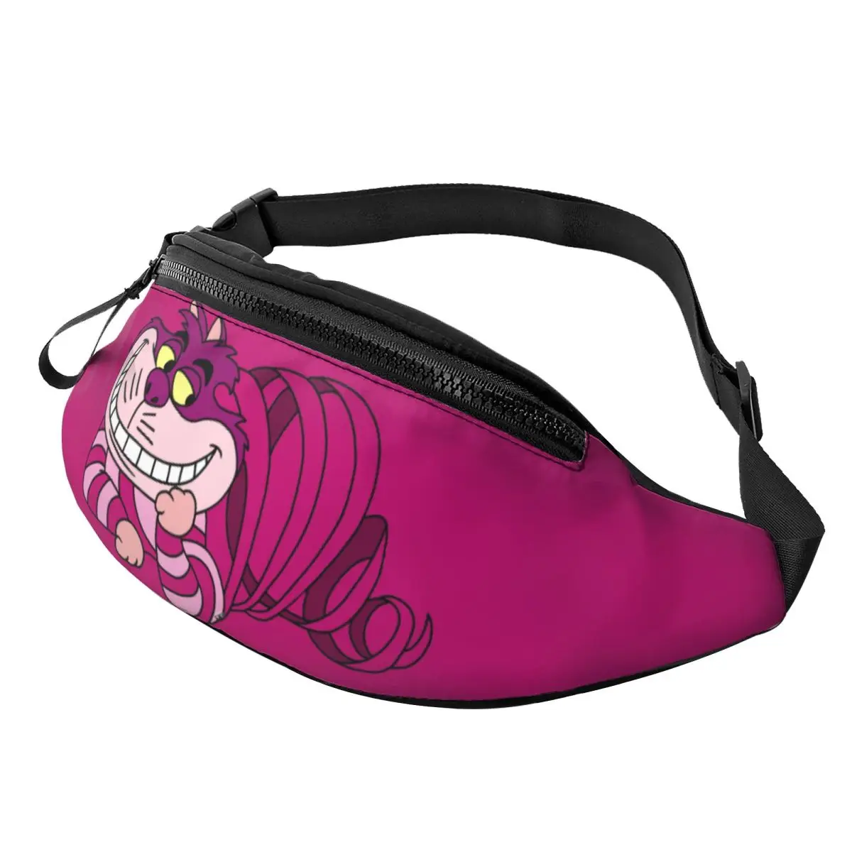 Custom Cheshire Cat Fanny Pack Men Women Alice In Wonderland Cartoon Crossbody Waist Bag for Running Phone Money Pouch