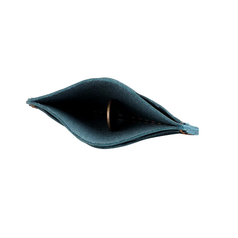 حافظة بطاقات جلدية محمولة من Crazy Horse - حامل بطاقات إبداعي للجنسين لبطاقات الائتمان/البنك، محفظة رفيعة مصنوعة يدويًا