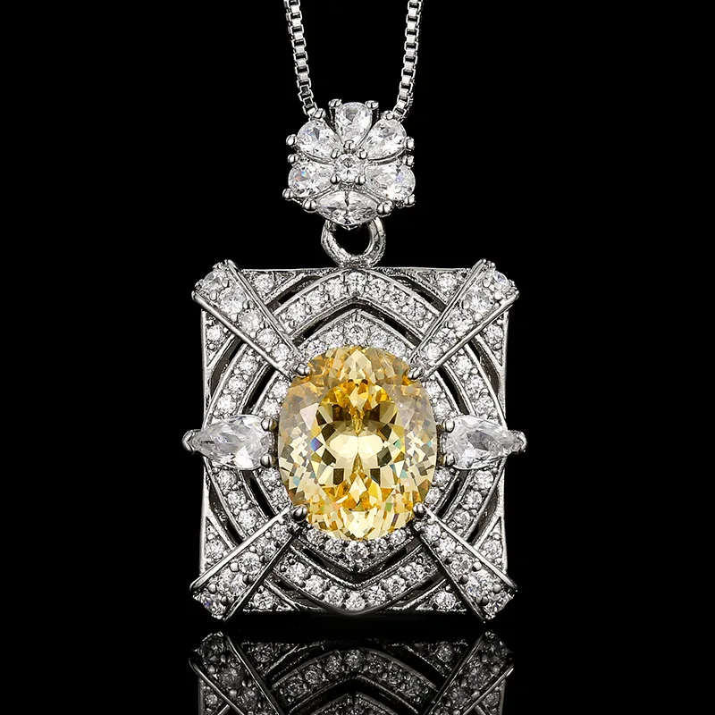 

Yellow Oval Cubic Zirconia Art Deco Geometric Square Design Adjustable Ring Necklace Earrings for Wedding Anniversary Jewelry