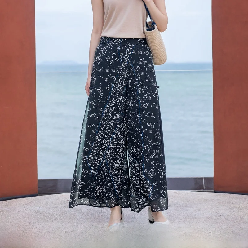 

Традиционные женские брюки с цветочным принтом, свободного кроя, широкие штанины, новинка весна-лето, повседневные брюки от a Life on the Left