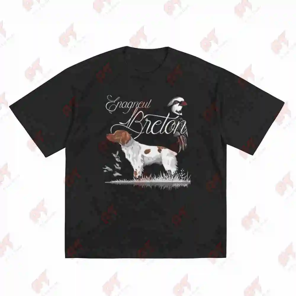 Pheasant Hunting Shooting English Cursive Short Sleeve Tee 100% Cotton T-Shirt