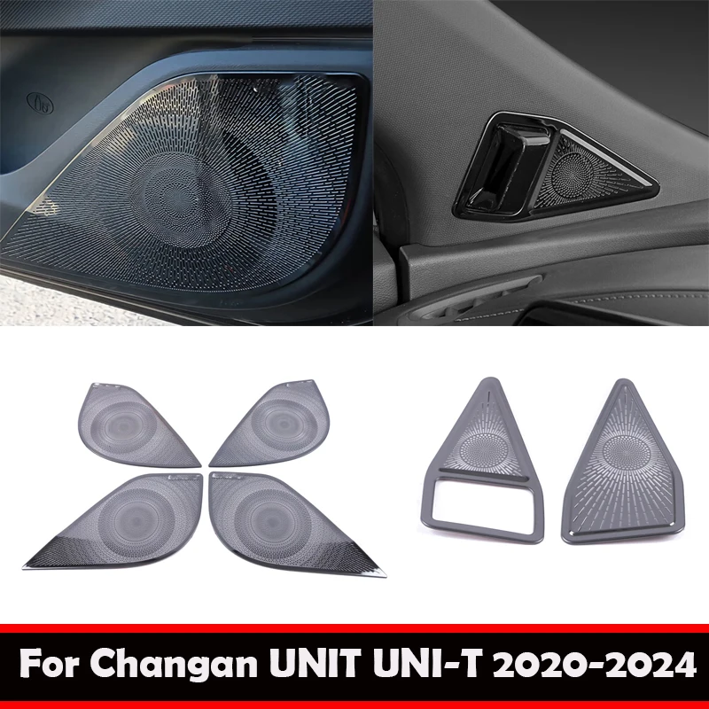 For Changan UNIT UNI-T 2020-2024 Car Styling steel A-Pillar Audio Speaker Cover Trim Door Loudspeaker Cover interior Accessories