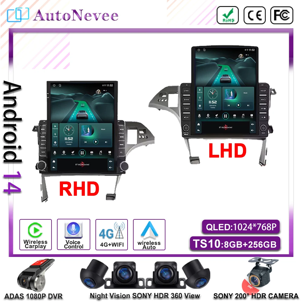 

9.7 inch Android 14 For Toyota Prius 3 XW30 2009 - 2015 RHD LHD Android Auto Radio Stereo Head Unit Multimedia Player Navigation