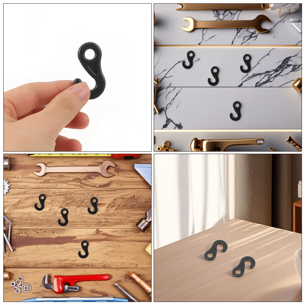 

100pcs Camping Tent Hook Canopy Windproof Plastic Shock Cord Hook Elastic Rope Buckle S-Shape Outdoor Tent Hooks Heavy Duty