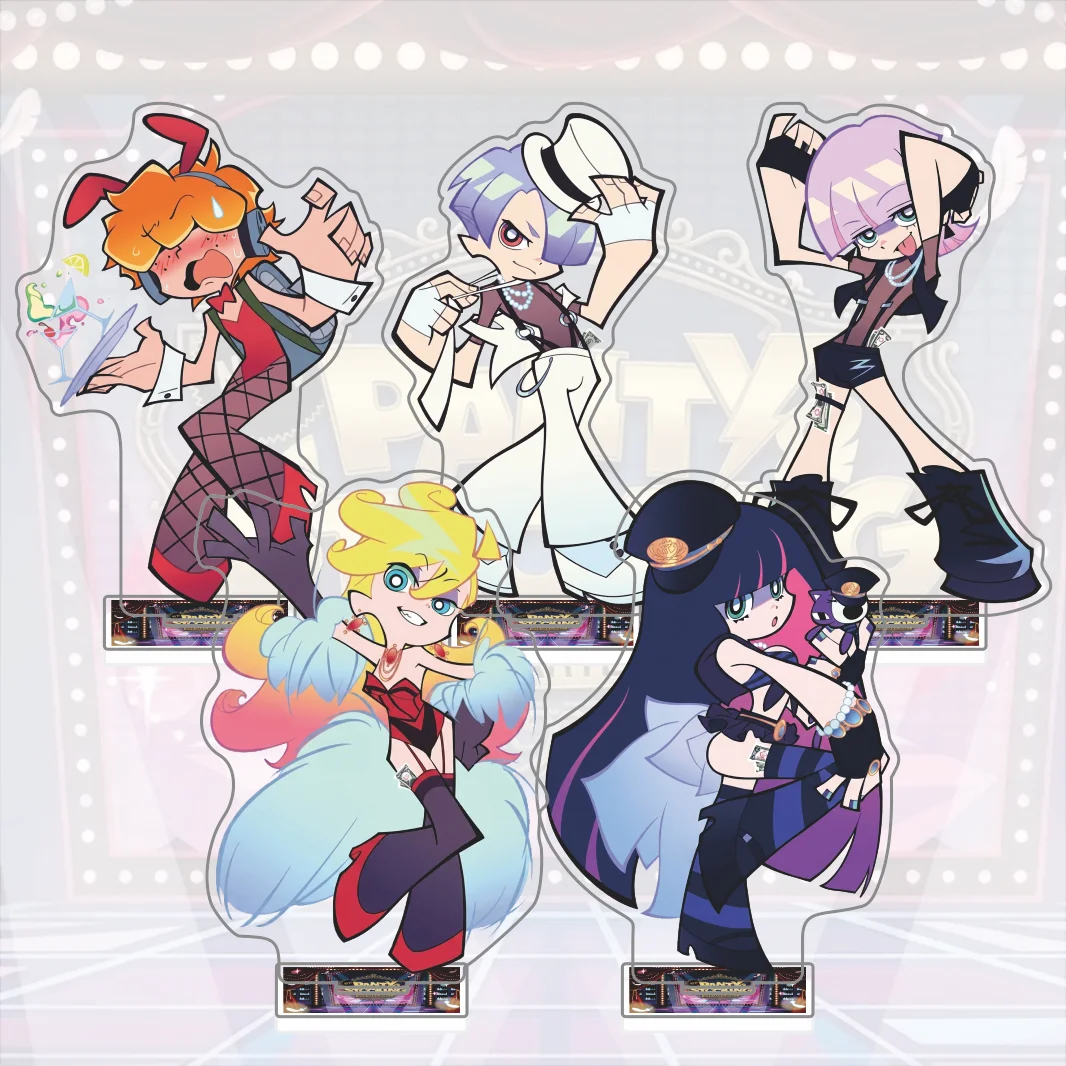 New Panty and Stocking with Garterbelt HUB Collab Acrylic Stand, Panty Stocking Figure Standee, Pub Bar Desk Decor Keychain