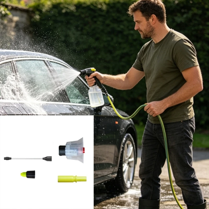Car Wash Nozzle Accessory Plastic Manual Attachment Parts for Car and Motorcycle Exterior Cleaning Setups Today