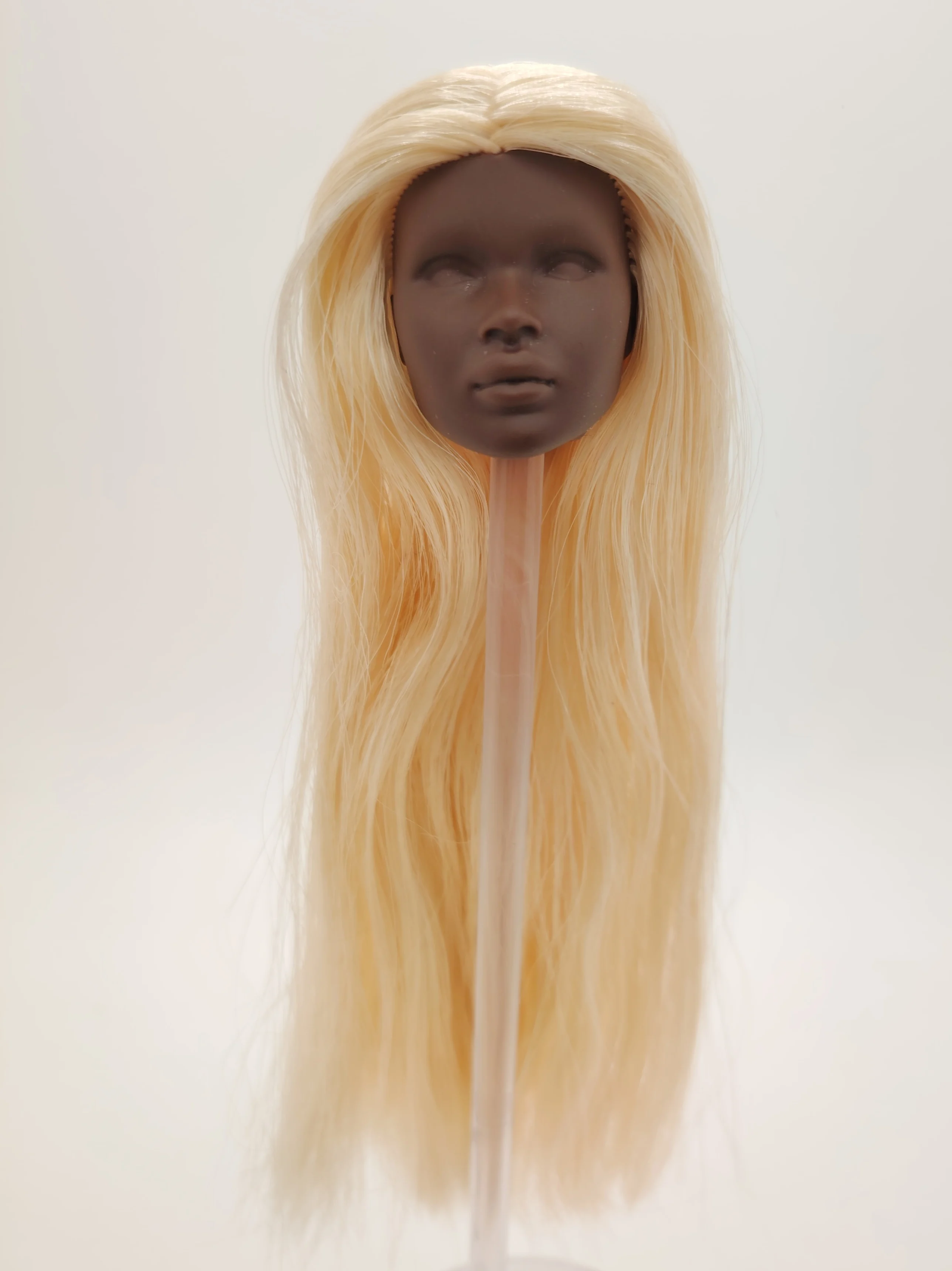 

Fashion Royalty 1/6 Scale Nadja Rhymes Dark A Skin Blonde Hair Rerooted Integrity Unpainted Doll Head