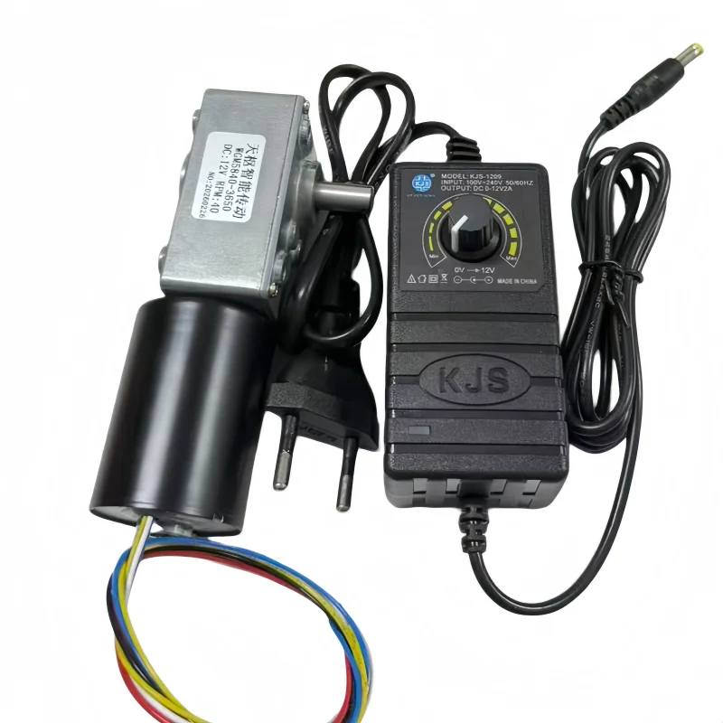 12V/24V turbine worm brushless gear reduction motor, with US/EU power supply 5840-3650
