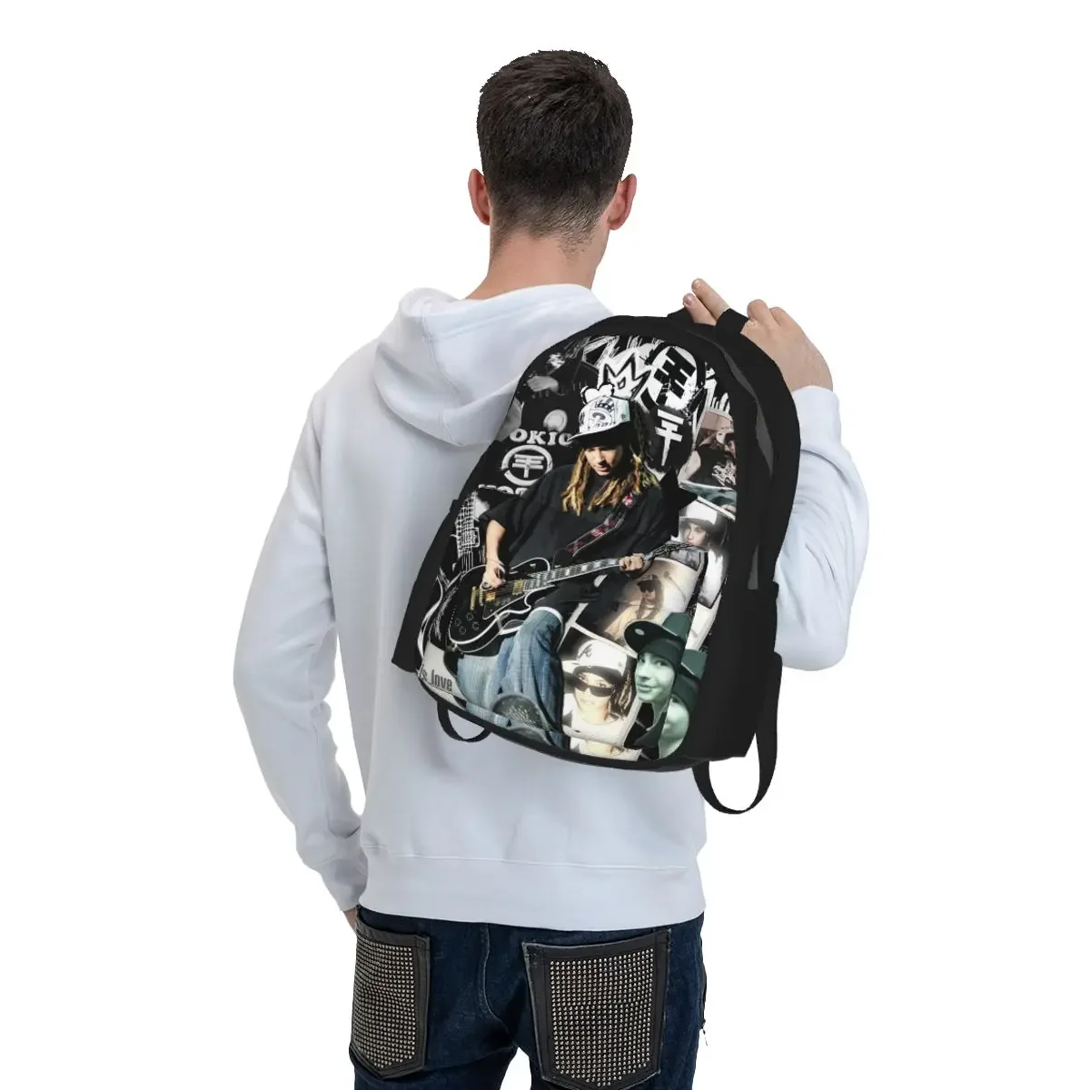 Tokio Hotel Tom Kaulitz Music Band Student Backpack School Bag Hiking Travel Daypack for Boys Girls Bookbag Shoulder Bags