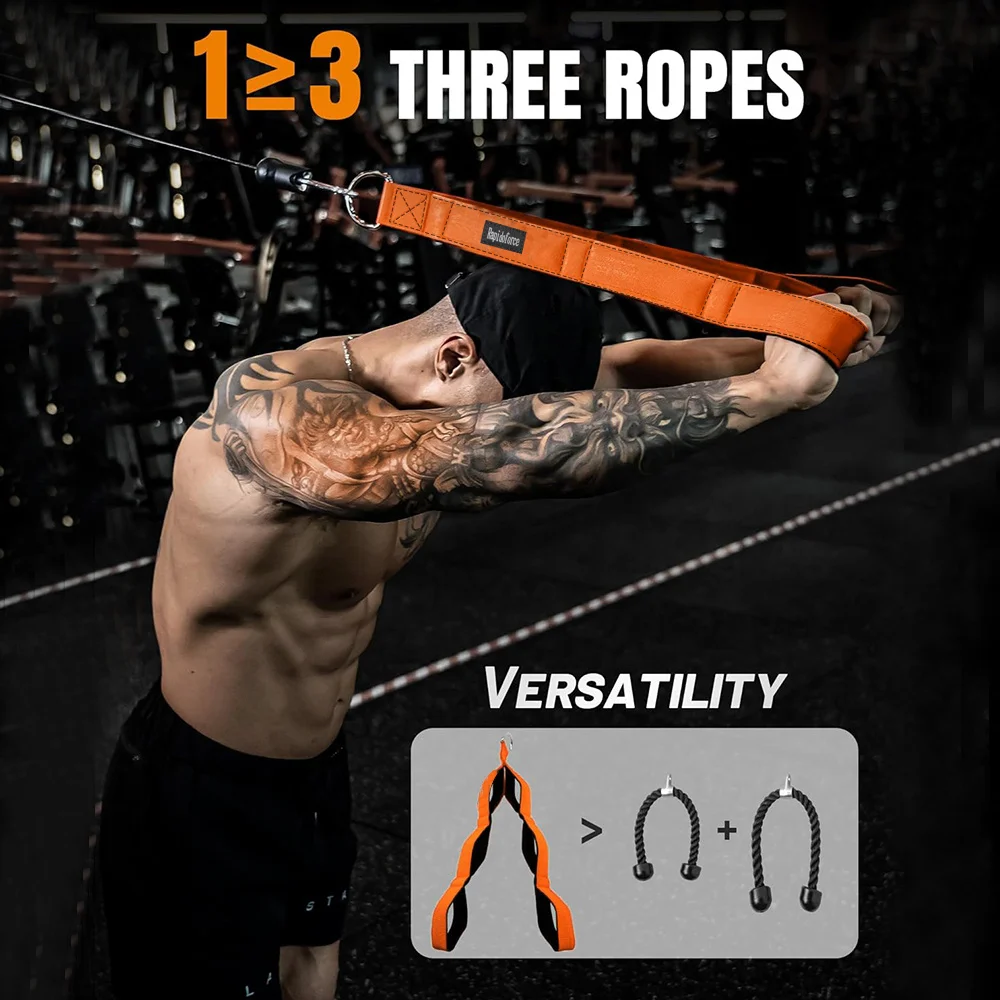 Triceps rope connecting handle, used for triceps pull down rope for push ups and sit ups