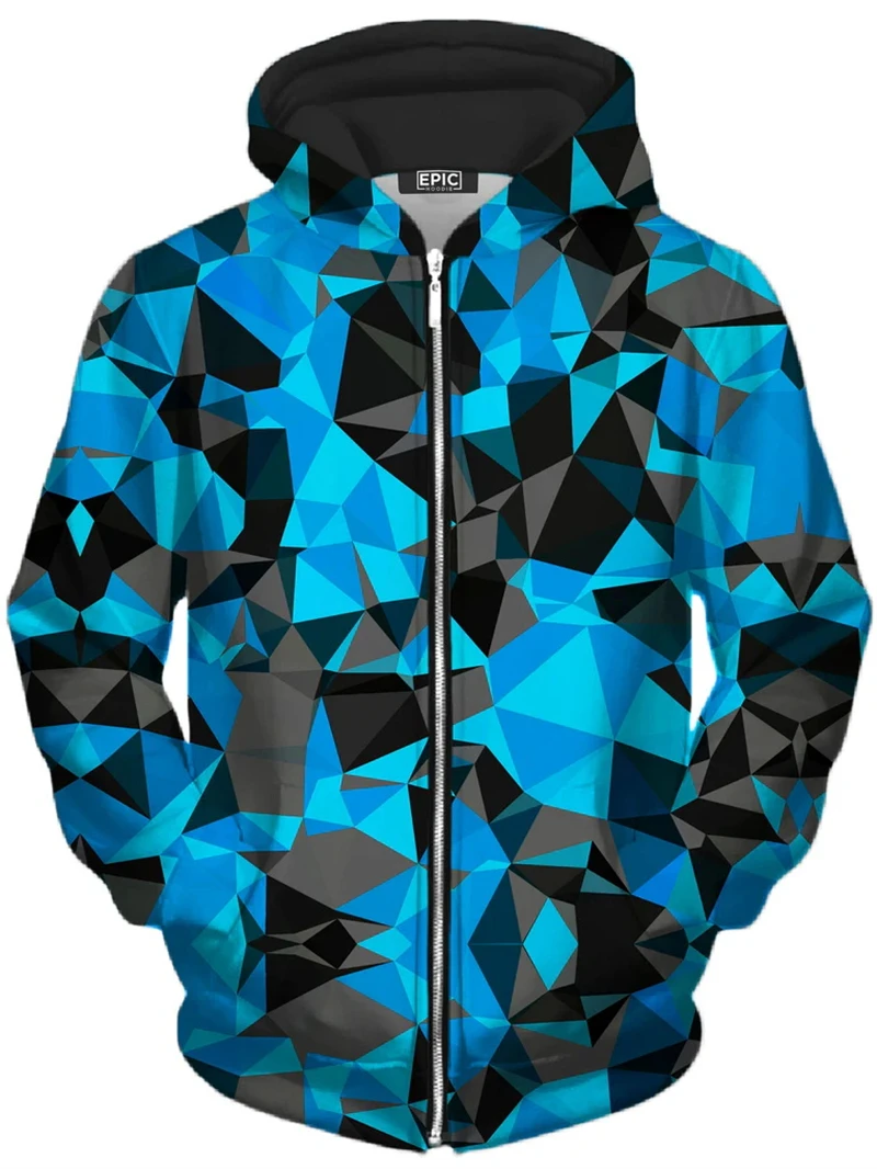 Rainbow Graphic 3d Printed Zip Up Hoodies For Male Casual Hooded Pullover Men\'s Fashion Hip Pop Sweatshirts Colorful Zipper Coat