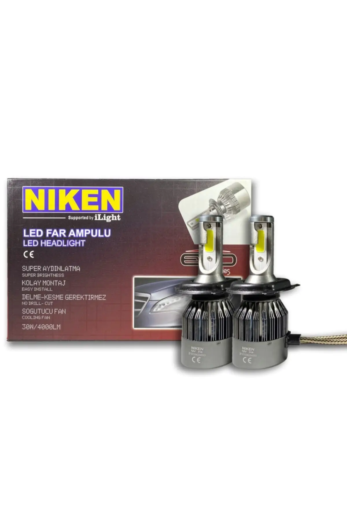 Niken H4 Evo Series Led Xenon 6000k White 12v 30w 8000 Lumens