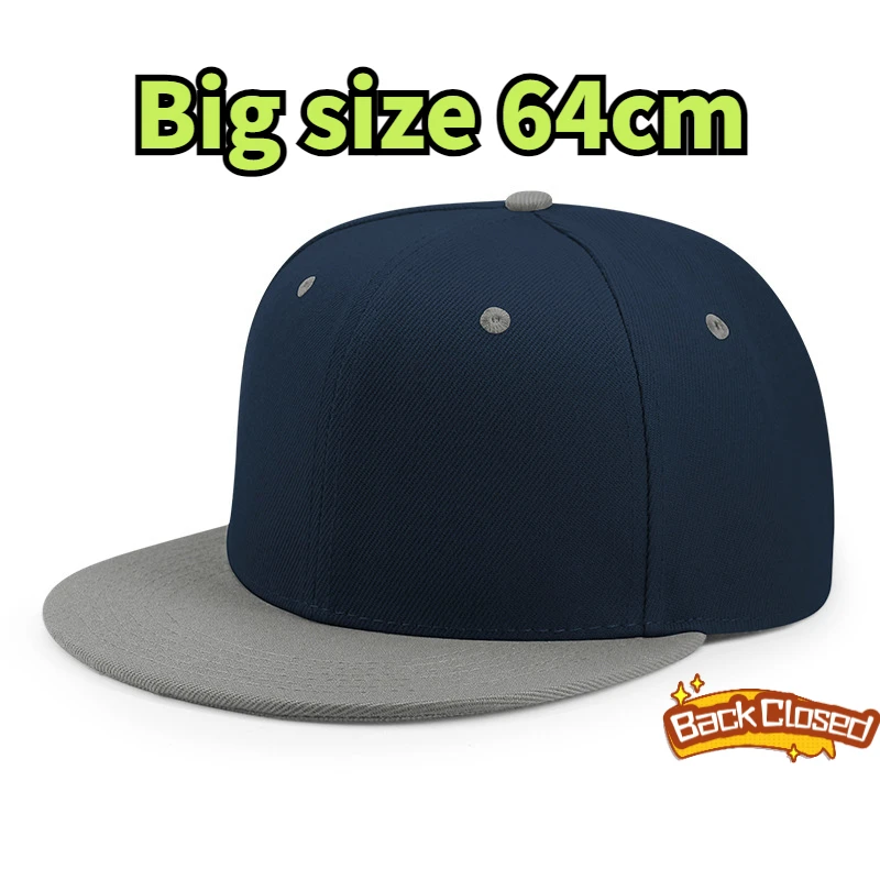 Large 64cm Back Closed Skateboard Cap Women Fitted Baseball Cap XXL Male Big Size Snapback Caps Plain Football Hat 60cm 62cm