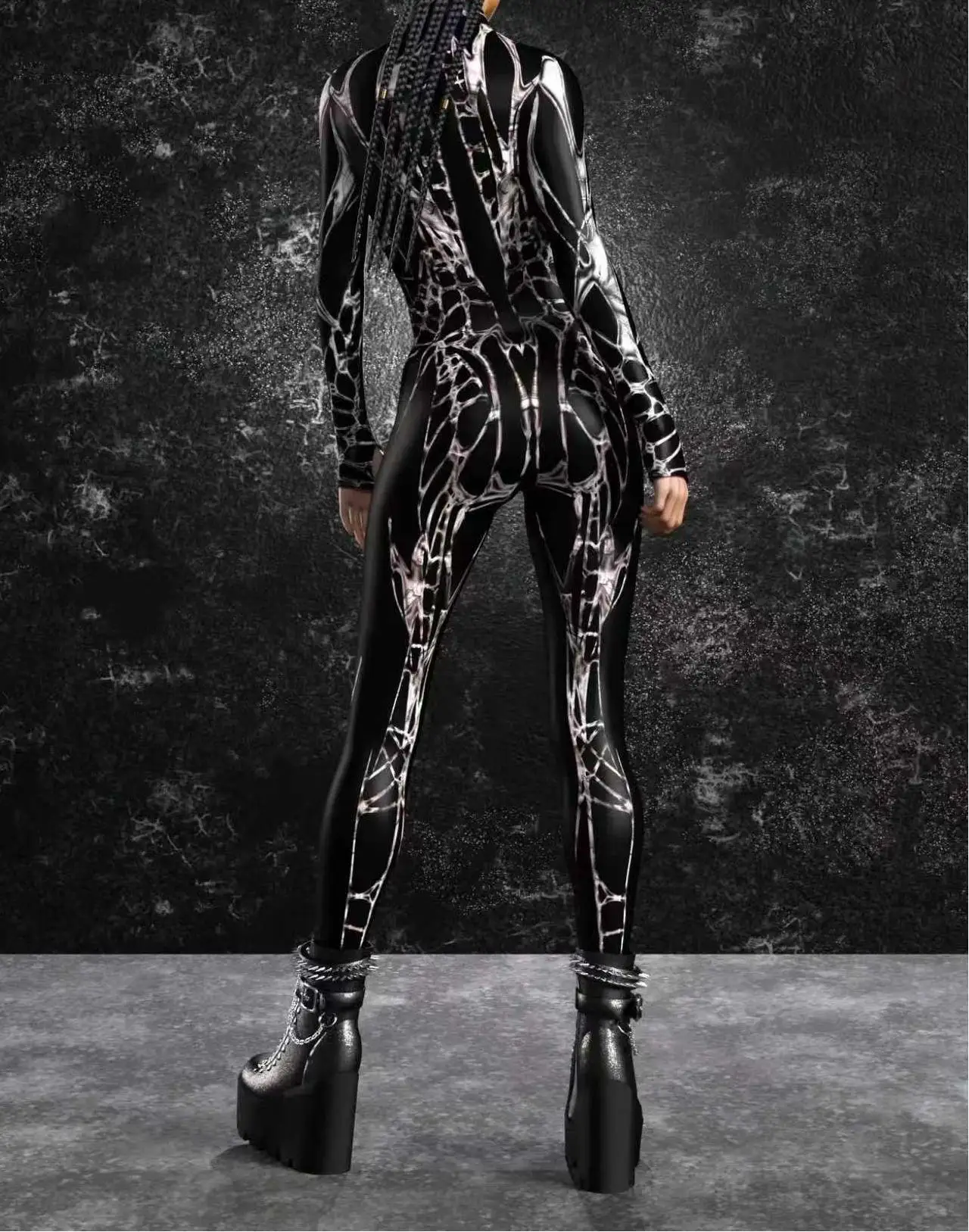 3D-Druck Cyberpunk Damen Strumpfhose Jumpsuit Halloween Feiertagsparty Cosplay Kostüm Elastische Bodysuits Rompers Damen Zentai – Detail 22