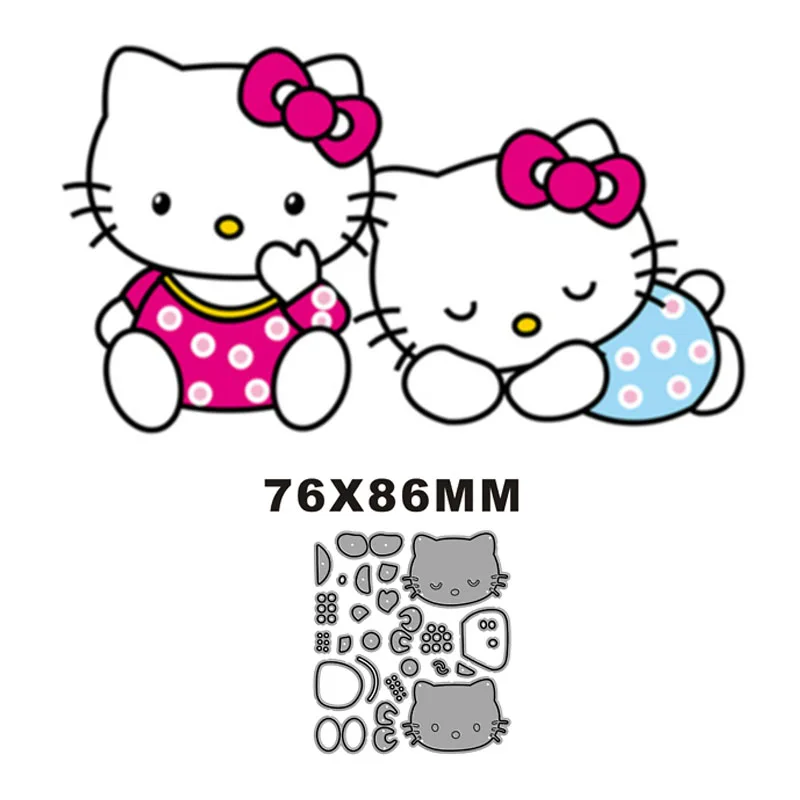 New 2022 Kind Little Cat Brother And  Metal Cutting Dies For DIY Scrapbooking Card Making Embossing Craft Decorative No Stamps