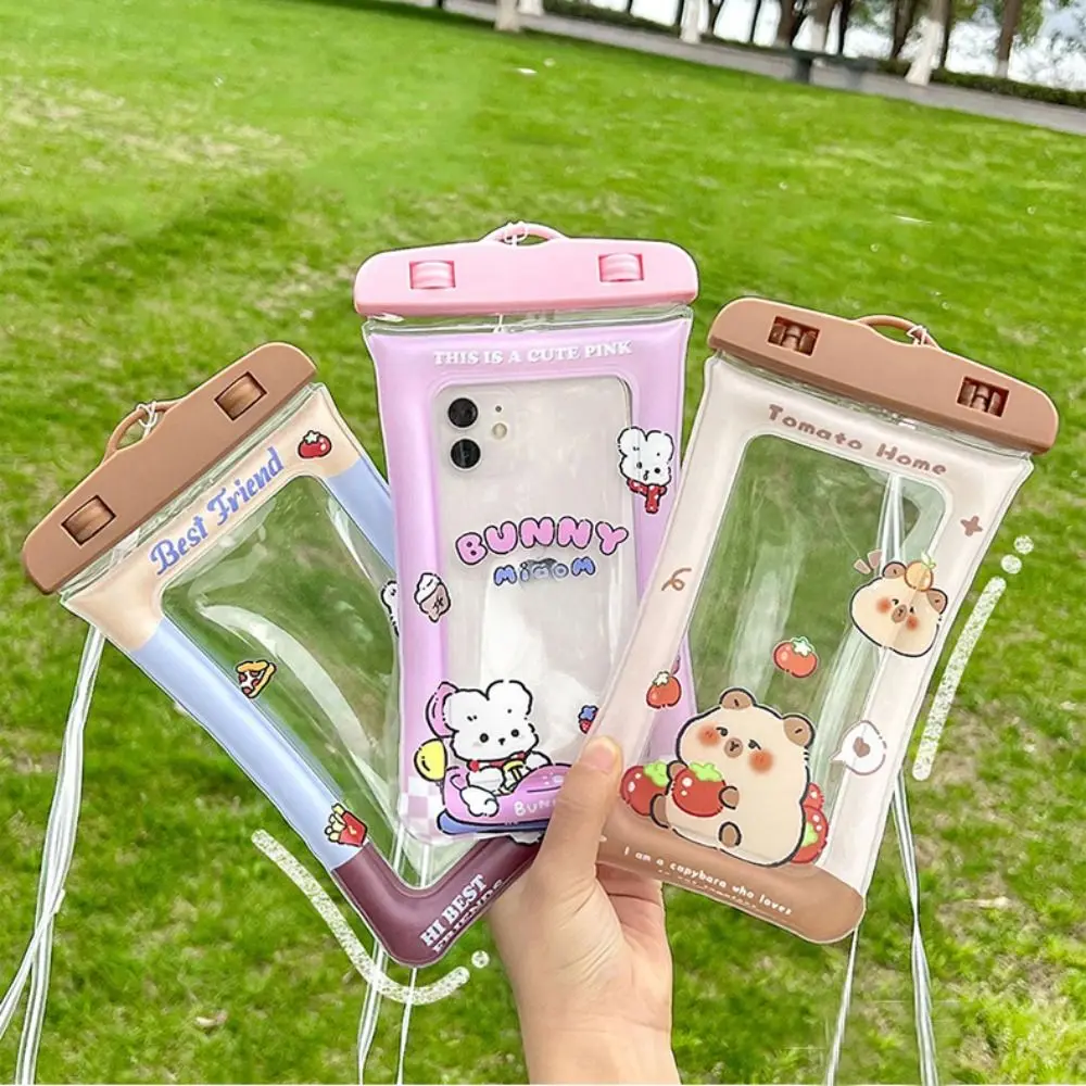 Cute Waterproof Bag New PVC Kapibala Mobile Phone Waterproof Bag Practical Cartoon Touch Screen Diving Bag Summer