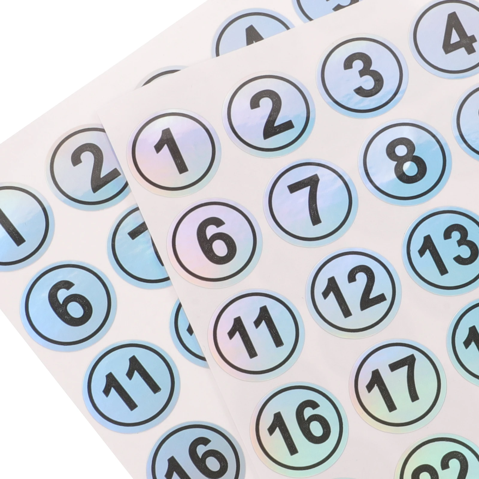 2 Sheets Numbered Stickers Adhesive Round Digital Labels for Classification Gym Locker Use Waterproof Non-residue Self-adhesive