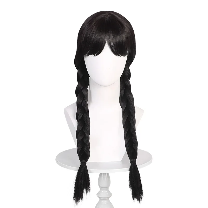 

Черный двойной плетеный парик для косплея Парик для косплея