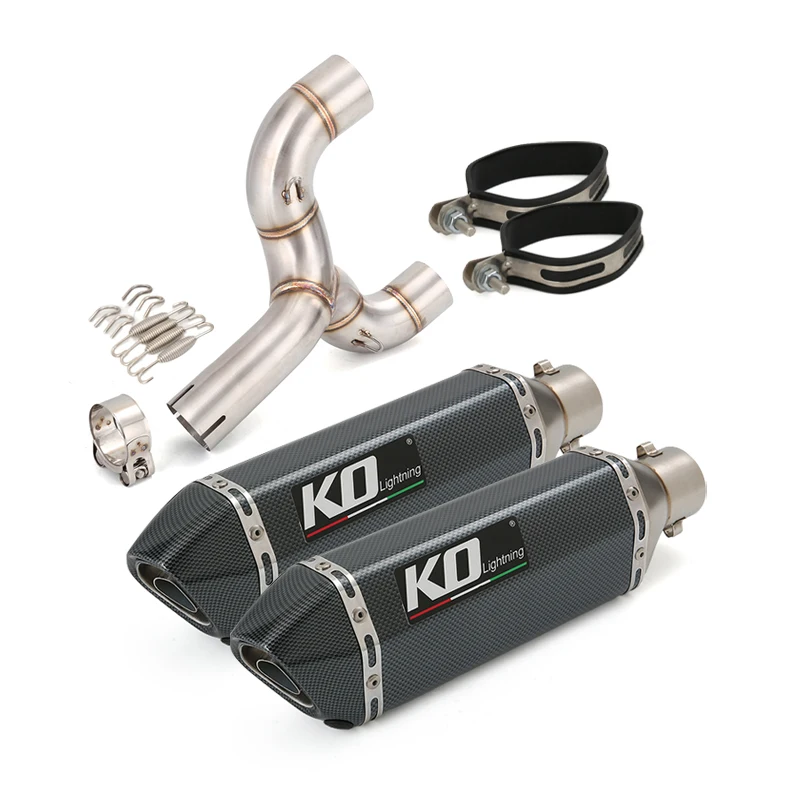 

For Benelli 600 Motorcycle Exhaust System Mid Link Pipe Left Right Slip On Muffler Stainless Steel Escape Removable DB Killer