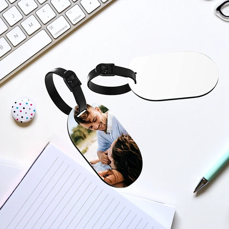 10 шт., комплект багажных бирок, пустая дорожная сумка, багажные бирки с ремешком, двусторонняя этикетка для чемодана из МДФ