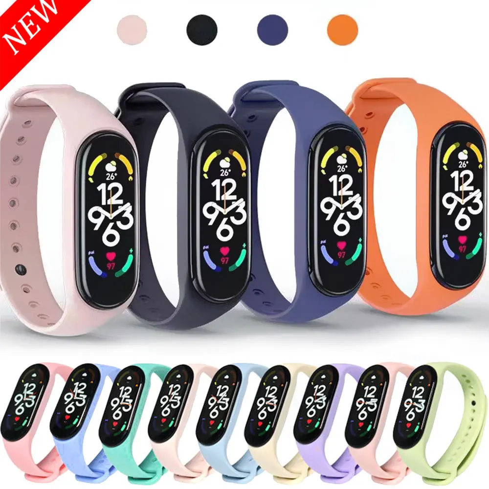 Strap For Xiaomi Mi Band 6 5 4 3 7 Silicone Wristband Bracelet Replacement MiBand 6 5 Wrist TPU Strap For Xiaomi Band 6 5 4 7