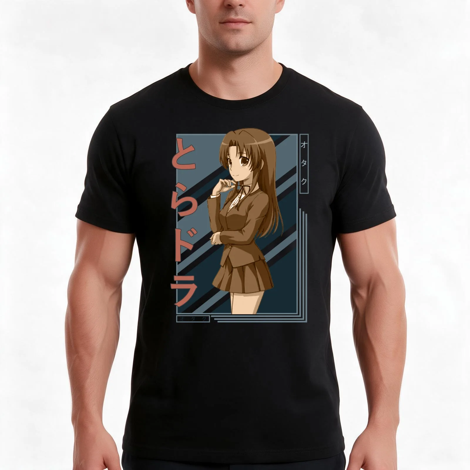 Ami Kawashima Toradora Retro Blue Black Design T-Shirt, Summer Casual Cotton Tee, Oversized Streetwear Tops, Unisex Men Women