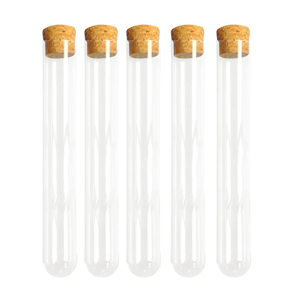 

23pcs 15*100mm Hard Plastic Test Tube Cork Release Tube Sealed Tube Pin Tubes with Wooden Plugs and 3 Clips