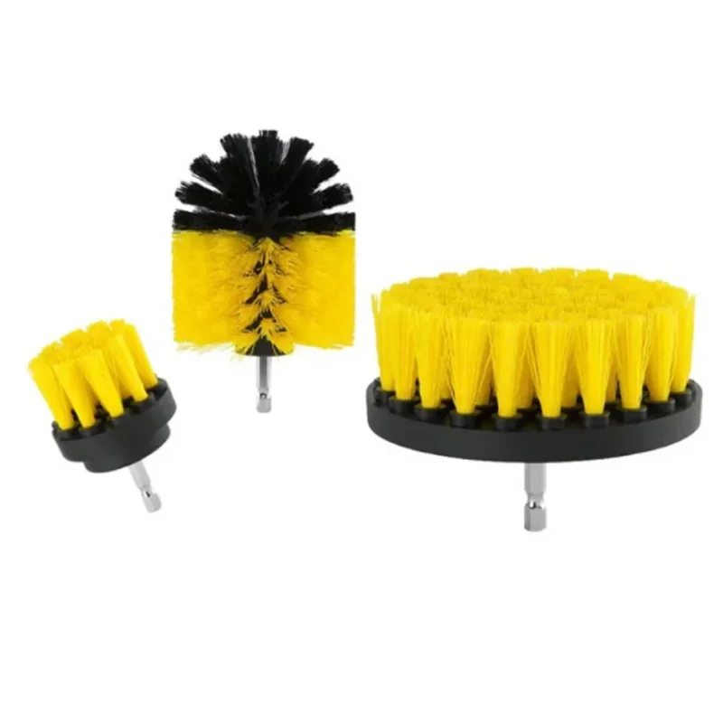 1 Set/3 PCS Electric Drill Brush Kit Plastic Round Cleaning Brush For Carpet Glass Car Tires Nylon Brushes Scrubber Drill