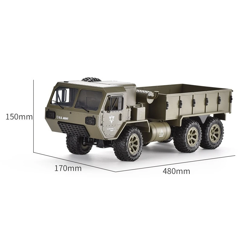 Remote Control Scale Wheeled Truck 1:16 Remote Control Vehicle Model Six Wheel Drive Wifi Cameras Simulation Military Card Rc