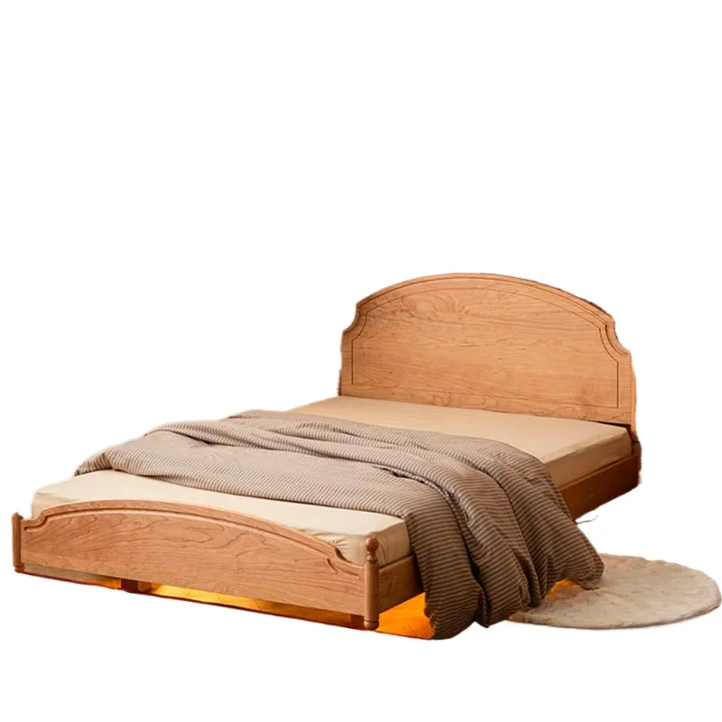 

Nordic cherry wood retro children's bed girl bed all solid wood multi-functional princess bed black walnut second bedroom