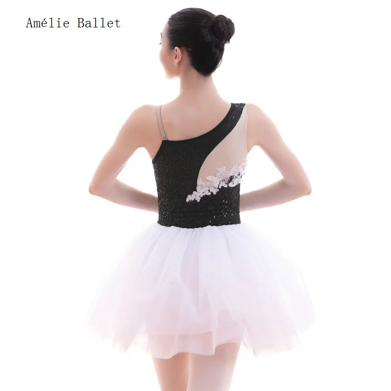 18711 Czarno-Biały Top Gorset Baletowy Tutu Kostium Baletowy dla Kobiet i Dziewcząt Tutu Baleriny Liryczny i Kontemplatywny Kostium Taneczny