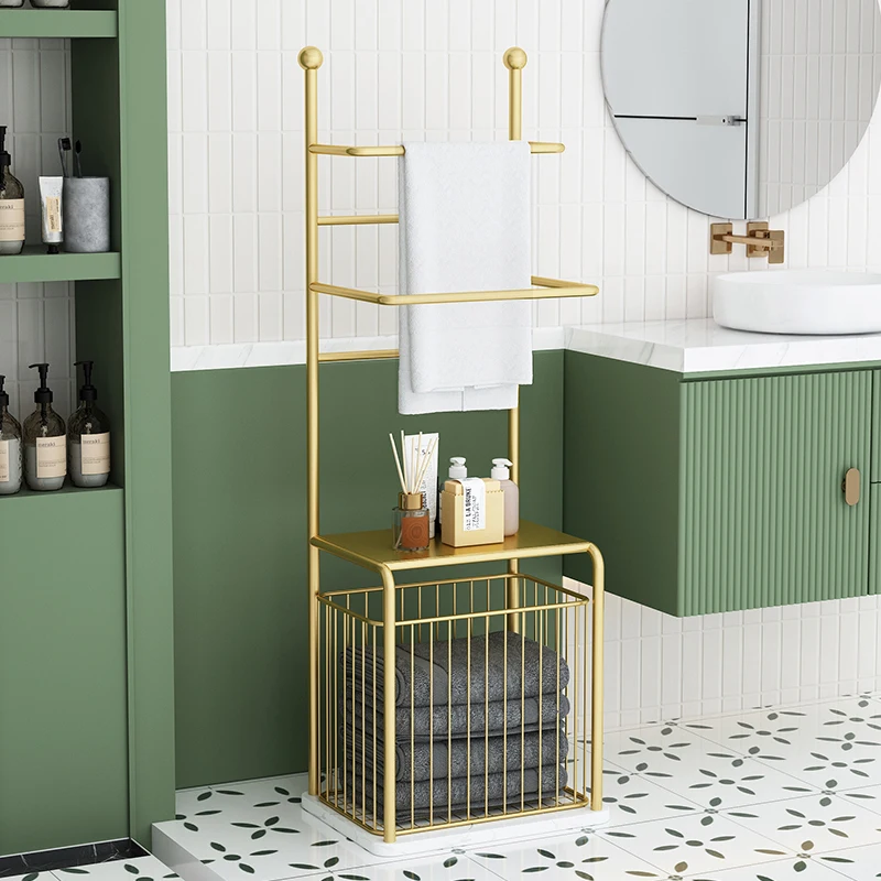 Nordic bathroom towel rack floor bathroom rack household washstand towel rack dirty clothes storage rack