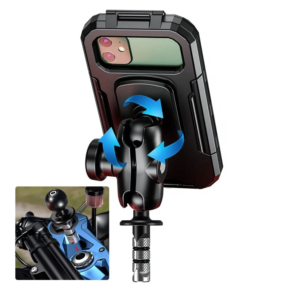 Waterproof Motorcycle Fork Stem Phone Mount Case 1