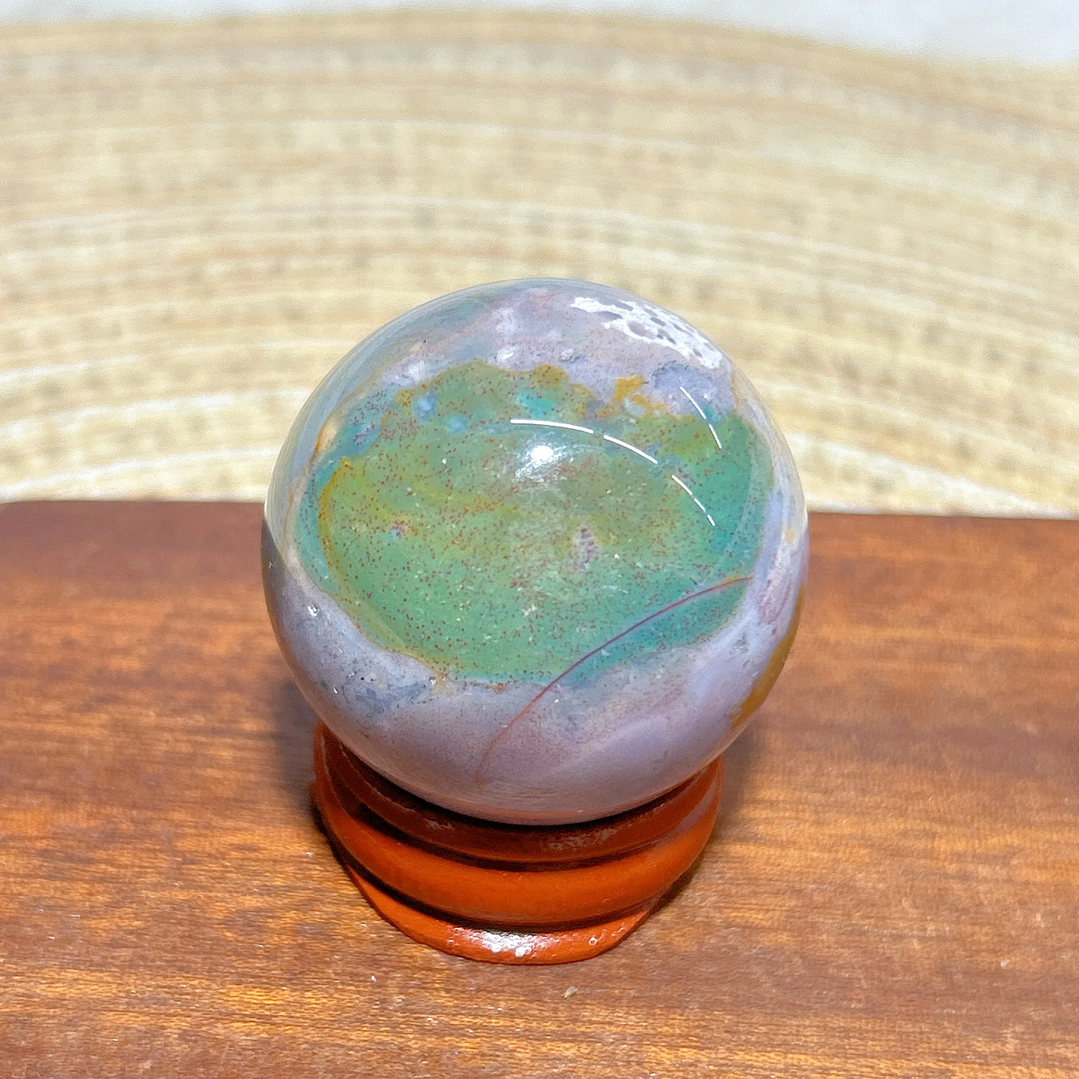 High Quality Natural Crystal Colorful Ocean Jasper Small Sphere Polished Gemstones Reiki Mineral Energy Home Decorations Gift