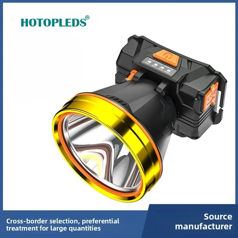 

LED headlight charging outdoor long-distance shooting super lithium battery household light head wearing mining lamp Fishing li