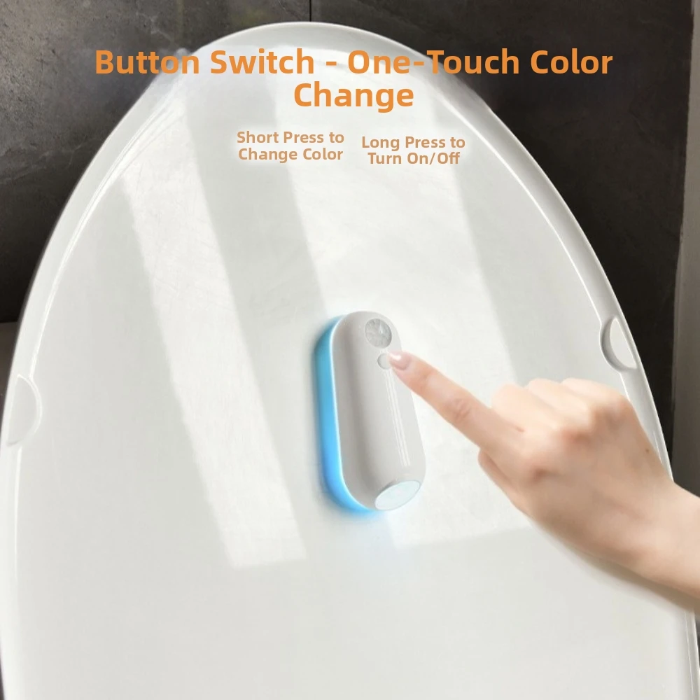 8 Color Toilet Night Light Motion Sensor Gradient RGB Smart Night Lamp Type-C Charging IPX3 Waterproof LED Toilet Lights