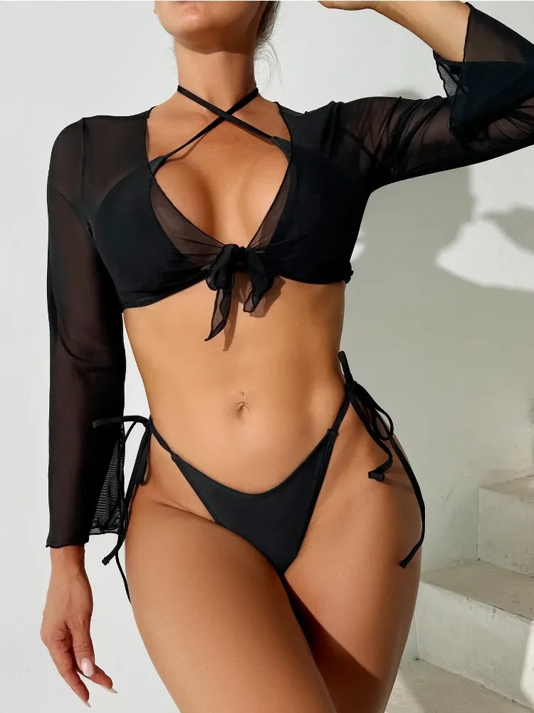 

2025 Halter String Triangle Two Piece Bikini Women Swimwear Female Swimsuit Bathers Bathing Swimming Suit Beachwear Summer