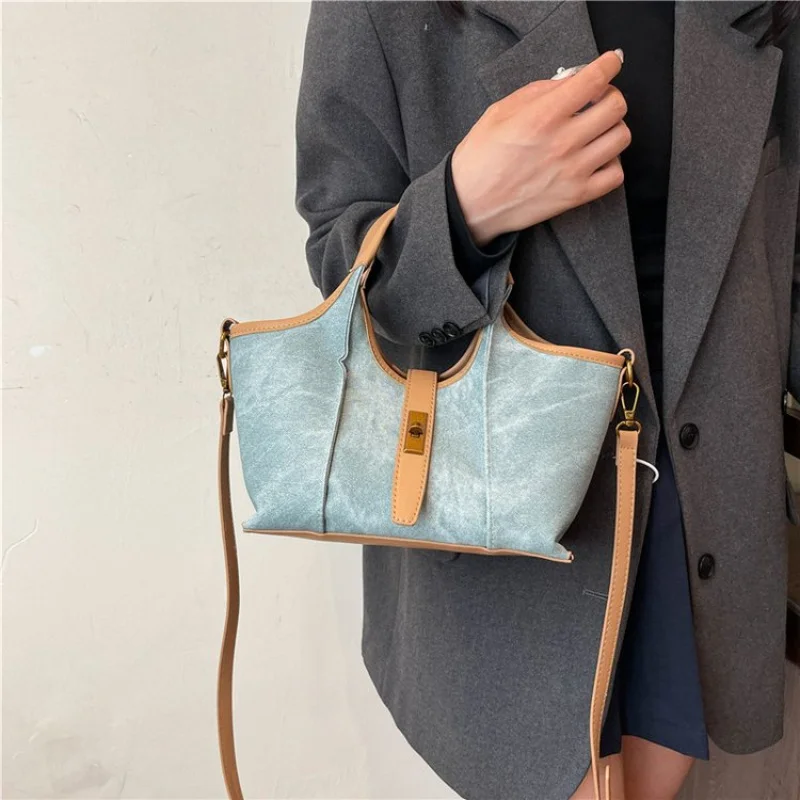 حقيبة يد نسائية عصرية مصنوعة من الجلد الفاخر بتصميم عصري ونمط باريس عتيق غير رسمي #5