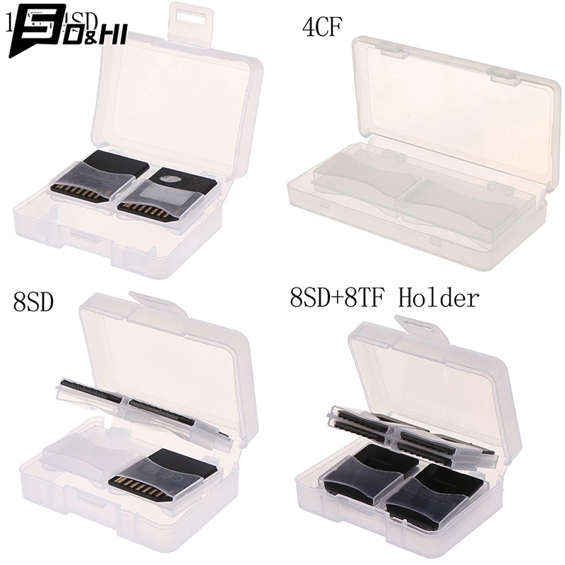 1Pc Plastic CF/ SD TF Card Storage Box Protector Holder Hard Case Potable CF Carrying Memory Card Case Holder 1CF+4SD