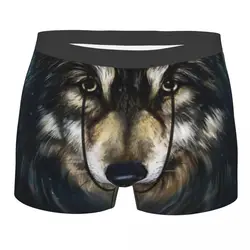 Funny Boxer Wolf Animal Shorts Panties Men Underwear Galaxy Mystery Breathable Underpants for Homme Plus Size