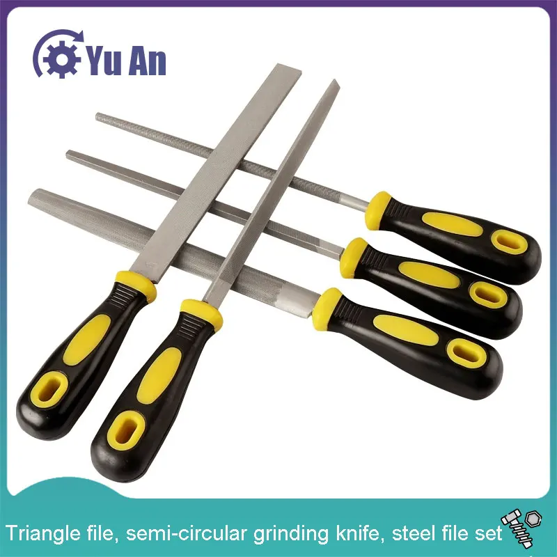 Steel File, Semi-circular File, Flat Diamond, Triangular Rubbing Knife, Metal Wood Polishing Tool, Coarse Teeth Fine Teeth