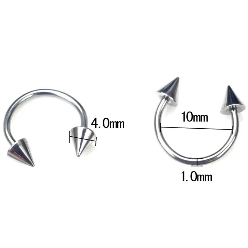 10pcs Silver Tongue Eyebrow Nose Lip Belly Navel Ring Stainless Steel   Piercing Body Jewelry Wholesale