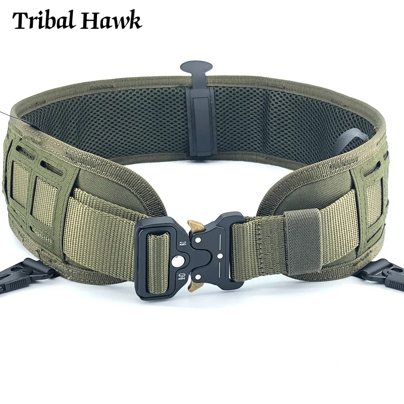 Tactical Belt Airsoft Molle Battle Belt Men Soft Padded Training Equipment Multi-Use Camouflage Wide Girdle